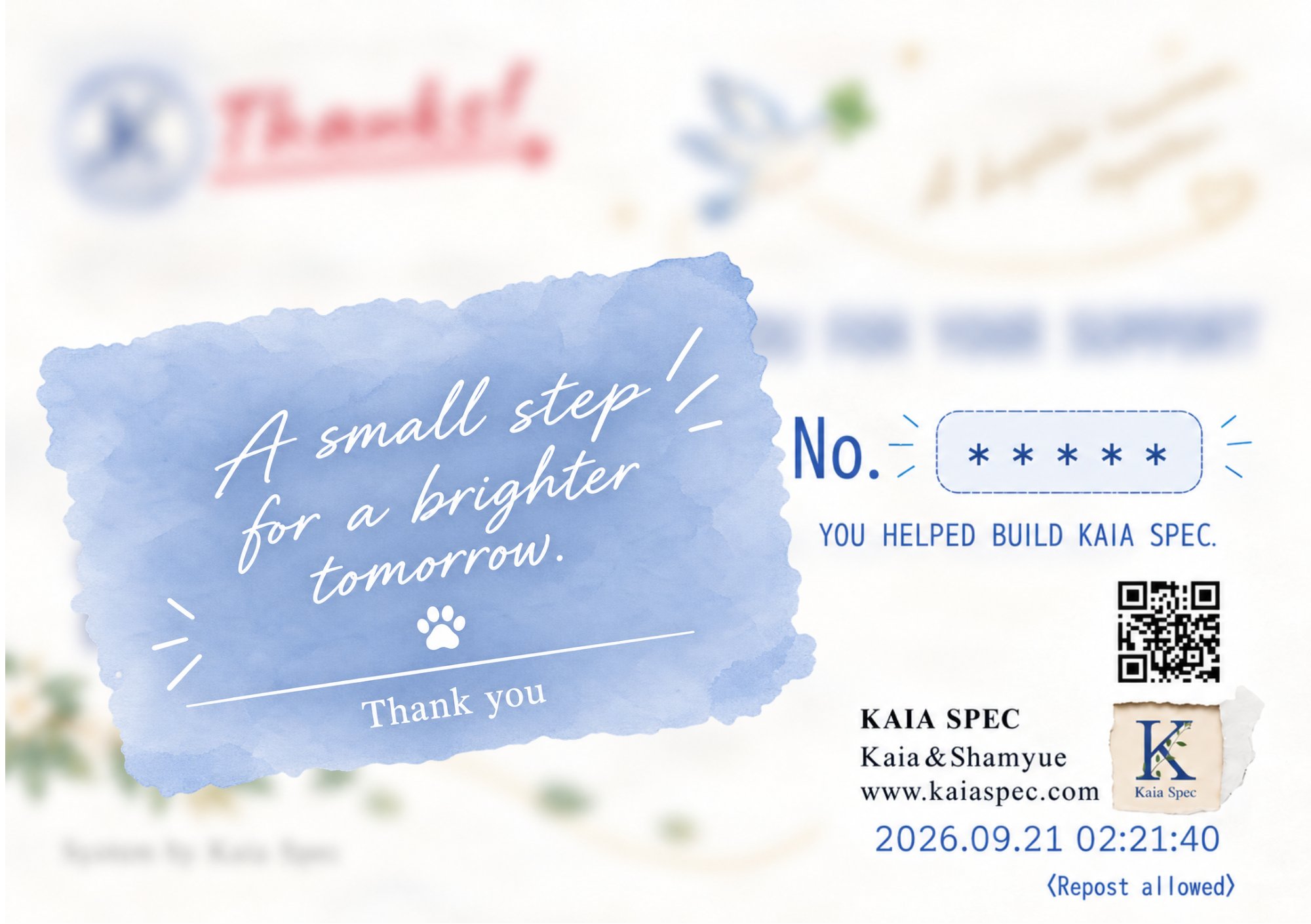 Sample Thank-You Certificate